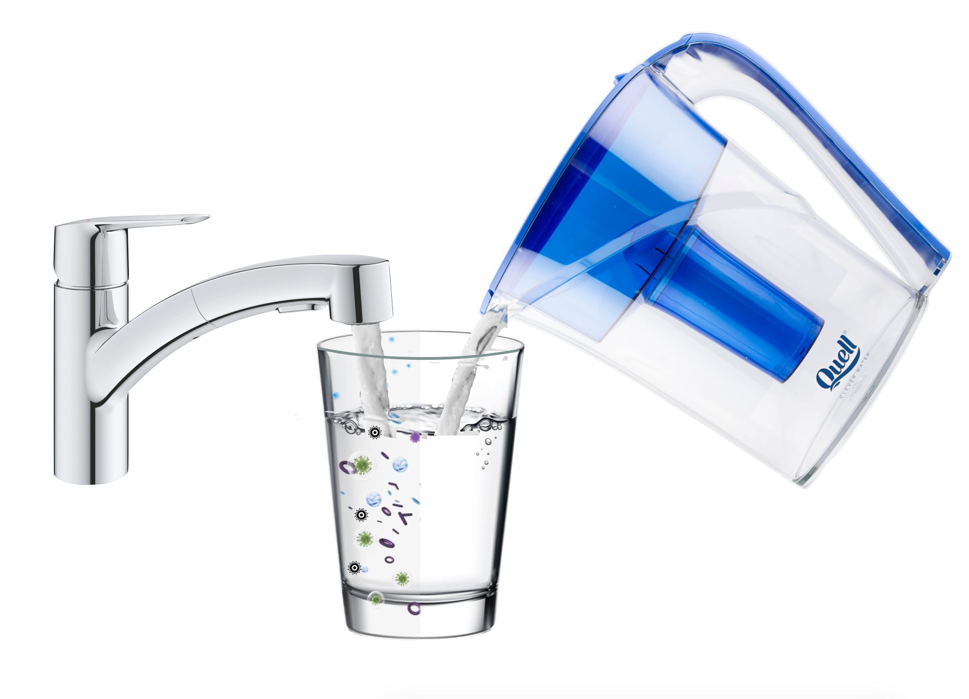 Carafe de table Bleue Quell ultra-filtration Disruptor®