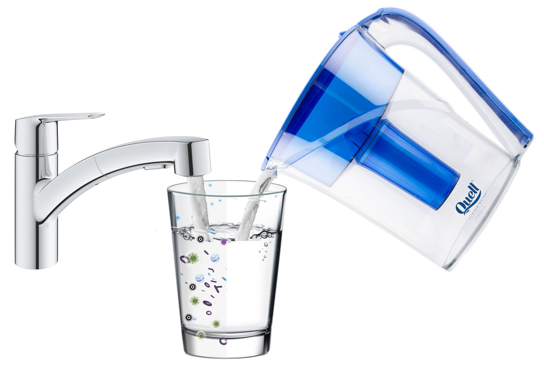 Carafe de table Bleue Quell ultra-filtration Disruptor®